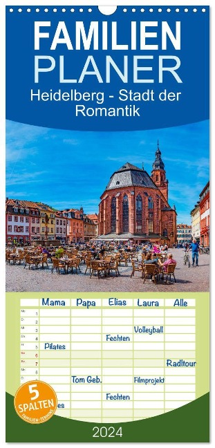 Familienplaner 2024 - Heidelberg - Stadt der Romantik mit 5 Spalten (Wandkalender, 21 x 45 cm) CALVENDO - Val Thoermer