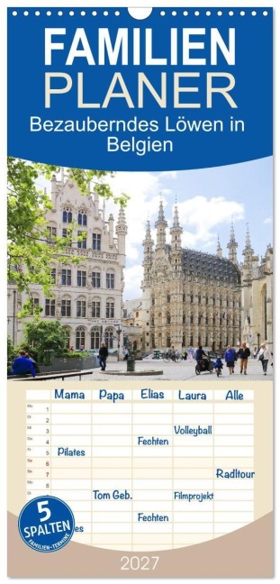 Familienplaner 2027 - Bezauberndes Löwen in Belgien mit 5 Spalten (Wandkalender, 21 x 45 cm) CALVENDO - Gisela Kruse