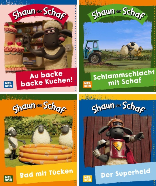 Nelson Mini-Bücher: Shaun das Schaf 1-4 - 