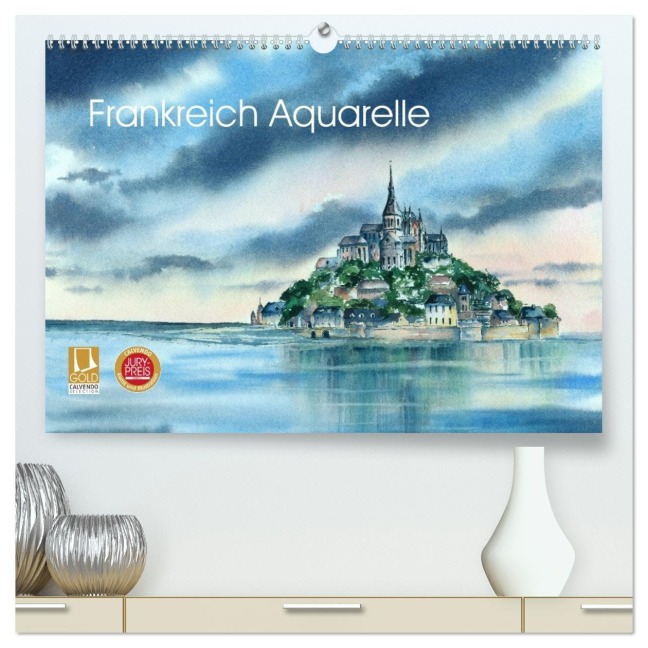 Frankreich Aquarelle (hochwertiger Premium Wandkalender 2027 DIN A2 quer), Kunstdruck in Hochglanz - Jitka Krause