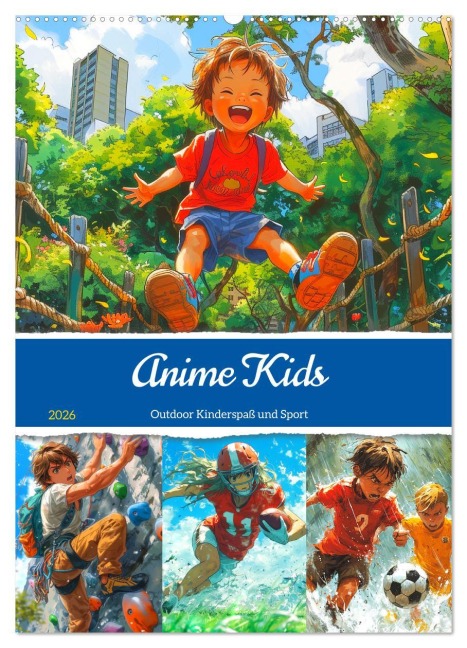 Anime Kids. Outdoor Kinderspaß und Sport (Wandkalender 2026 DIN A2 hoch), CALVENDO Monatskalender - Rose Hurley