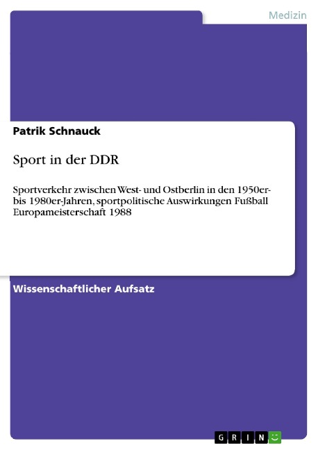 Sport in der DDR - Patrik Schnauck