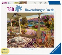 Cover-Bild zum Titel 'Erwachsenenpuzzle 750 Teile - Entspannung auf der Veranda - Puzzlespaß mit größeren Puzzleteilen für die ganze Familie' von ''