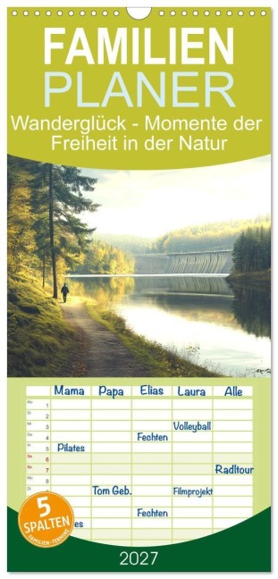 Familienplaner 2027 - Wanderglück - Momente der Freiheit in der Natur mit 5 Spalten (Wandkalender, 21 x 45 cm) CALVENDO - Diana Kluge