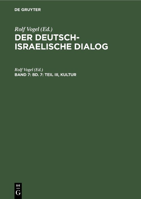 Bd. 7: Teil III, Kultur - 