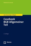 Cover-Bild zum Titel 'Casebook BGB Allgemeiner Teil' von 'Katharina de la Durantaye, Malte Stieper'
