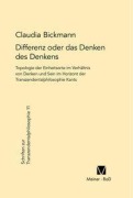 Cover-Bild zum Titel 'Differenz oder das Denken des Denkens' von 'Claudia Bickmann'