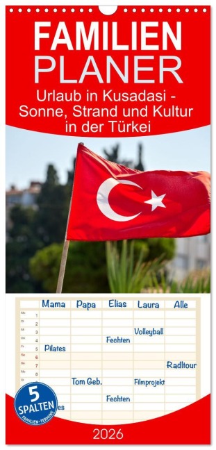 Familienplaner 2026 - Urlaub in Kusadasi - Sonne, Strand und Kultur in der Türkei mit 5 Spalten (Wandkalender, 21 x 45 cm) CALVENDO - Michael Bihlmayer - Bihlmayer-MEDIA