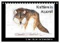 Krafttiere in Aquarell (Tischkalender 2024 DIN A5 quer), CALVENDO Monatskalender - Sandra Steinke