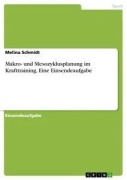 Makro- und Mesozyklusplanung im Krafttraining. Eine Einsendeaufgabe - Melina Schmidt