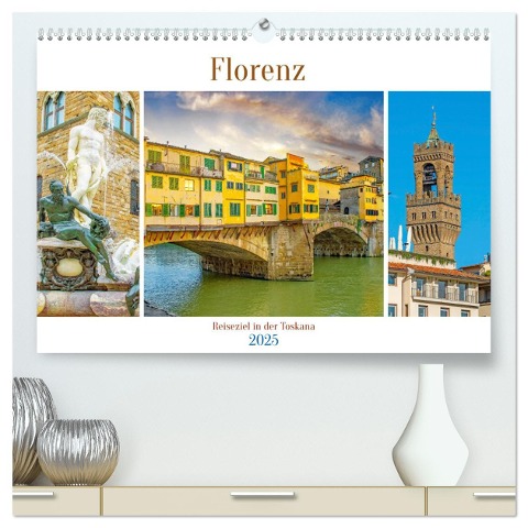 Florenz - Reiseziel in der Toskana (hochwertiger Premium Wandkalender 2025 DIN A2 quer), Kunstdruck in Hochglanz - Nina Schwarze
