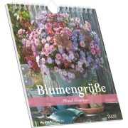 Blumengrüße 2026 - Postkartenkalender 16x17 cm - Blumen - zum Aufstellen oder Aufhängen - Monatskalendarium - Gadget - Mitbringsel - Alpha Edition - 