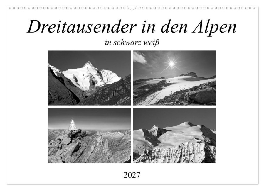 Dreitausender in den Alpen (Wandkalender 2027 DIN A2 quer), CALVENDO Monatskalender - Christa Kramer