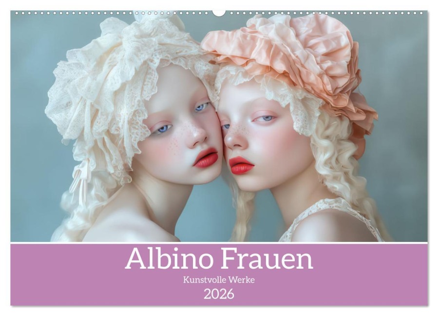Albino Frauen - Kunstvolle Werke (Wandkalender 2026 DIN A2 quer), CALVENDO Monatskalender - Liselotte Brunner-Klaus