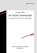 Cover-Bild zum Titel 'Der Tod der Gemeinschaft' von 'Leander Scholz'