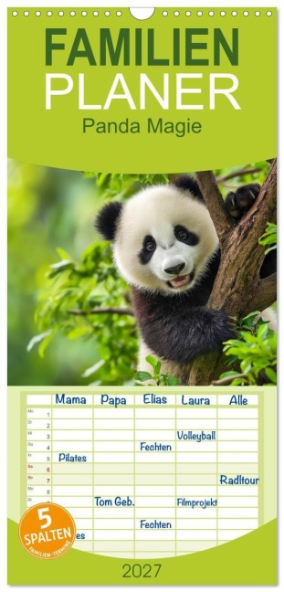Familienplaner 2027 - Panda Magie mit 5 Spalten (Wandkalender, 21 x 45 cm) CALVENDO - Steffen Gierok-Latniak