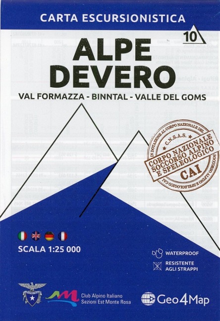 Carta escursionistica Alpe Devero. Val Formazza, Binntal, Valle di Goms 1:25.000 - 