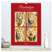 Cover-Bild zum Titel 'Raubkatzen. Moderne Paintings wilder Eleganz (hochwertiger Premium Wandkalender 2026 DIN A2 hoch), Kunstdruck in Hochglanz' von 'Rose Hurley'
