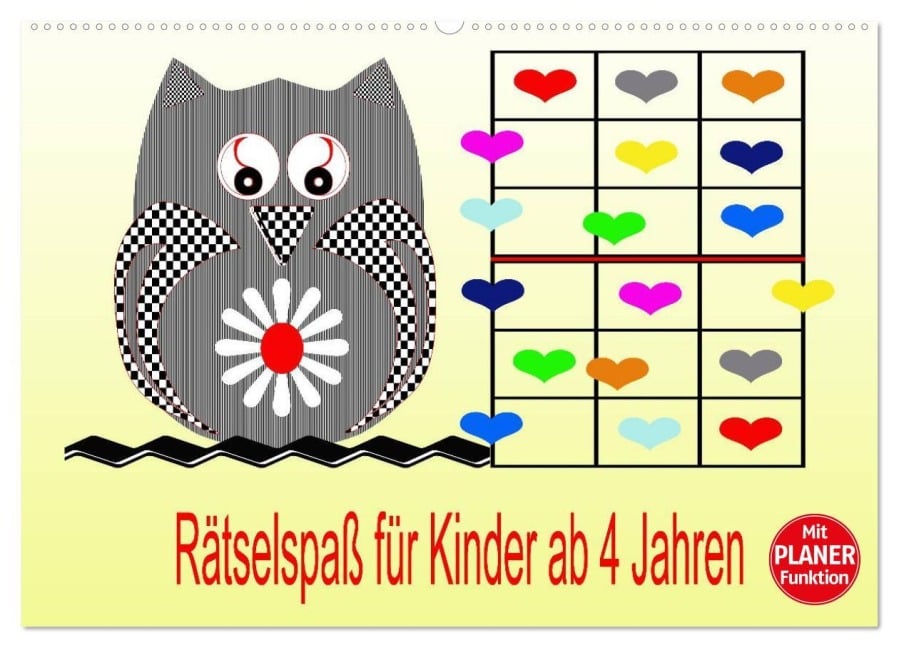 Rätselspaß für Kinder ab 4 Jahren (Wandkalender 2025 DIN A2 quer), CALVENDO Monatskalender - Youlia Youlia