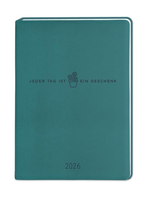 Terminplaner Lederlook 2026 Petrol - 