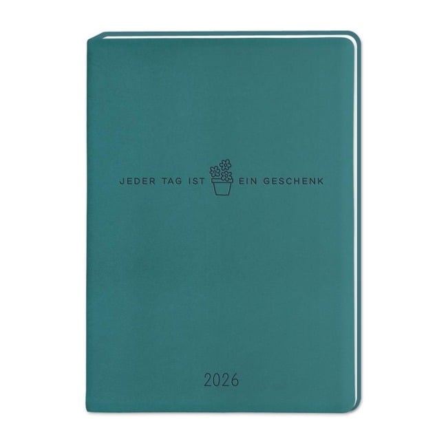 Terminplaner Lederlook 2026 Petrol - 