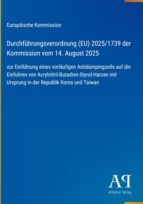 Durchführungsverordnung (EU) 2025/1739 der Kommission vom 14. August 2025 - Europäische Kommission