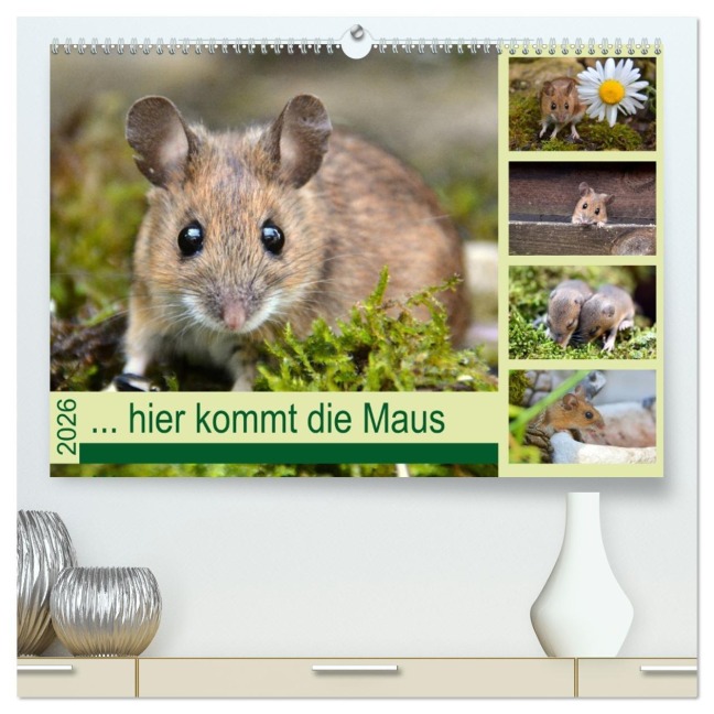 ... hier kommt die Maus ... (hochwertiger Premium Wandkalender 2026 DIN A2 quer), Kunstdruck in Hochglanz - Gugigei Gugigei