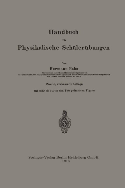 Handbuch für Physikalische Schülerübungen - Hermann Hahn