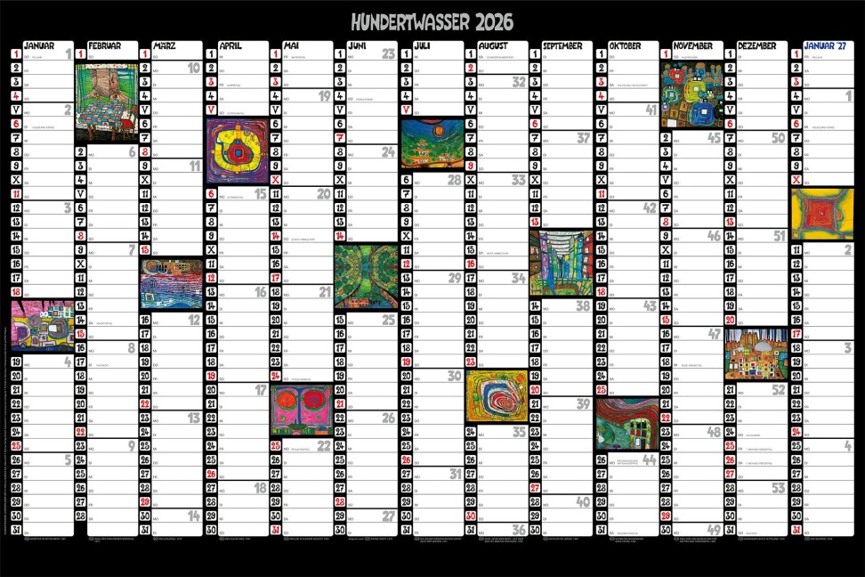 Hundertwasser Jahresplaner Art 2026 - 