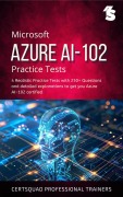 Cover-Bild zum Titel 'Microsoft Azure AI-102 Practice Tests' von 'CertSquad Professional Trainers'