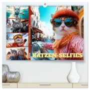 Cover-Bild zum Titel 'KATZEN-SELFIES Tierische Reiselust (hochwertiger Premium Wandkalender 2026 DIN A2 quer), Kunstdruck in Hochglanz' von 'Melanie Viola'