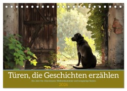 Cover-Bild zum Titel 'Türen, die Geschichten erzählen (Tischkalender 2026 DIN A5 quer), CALVENDO Monatskalender' von 'Daniela Tapper'