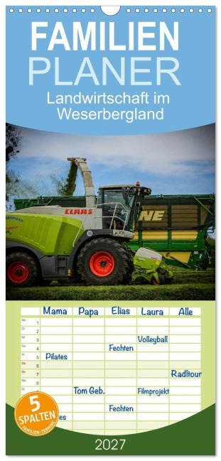 Familienplaner 2027 - Landwirtschaft im Weserbergland mit 5 Spalten (Wandkalender, 21 x 45 cm) CALVENDO - Simon Witt