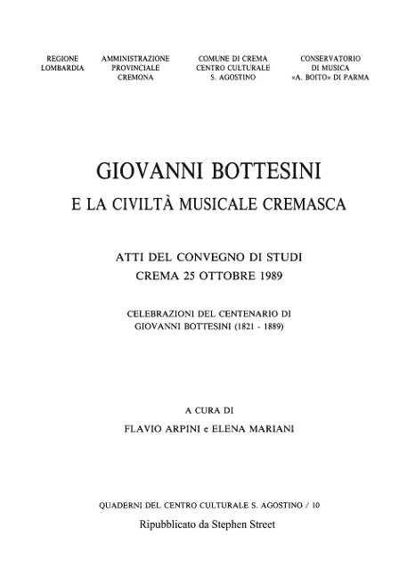 Giovanni Bottesini e la Civiltà Musicale Cremasca - Flavio Arpini