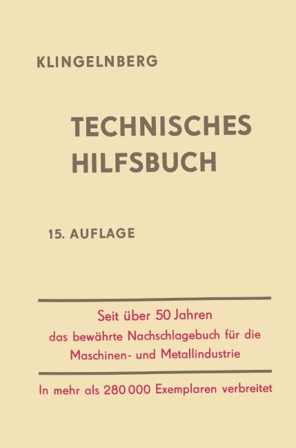 Klingelnberg Technisches Hilfsbuch - W. Ferdinand Klingelnberg