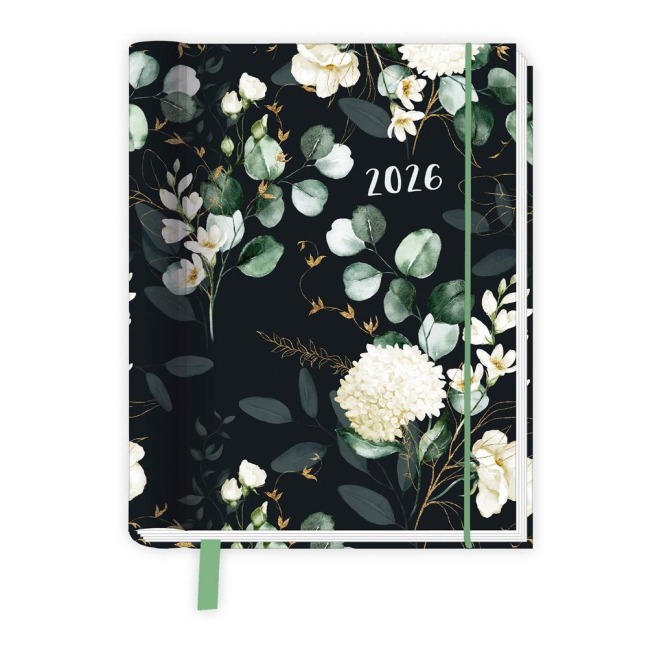 Trötsch Taschenkalender A6 Wire-O Motiv Blumen 2026 mit Postkarten - 