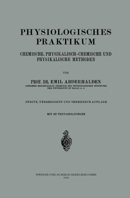 Physiologisches Praktikum - Emil Abderhalden