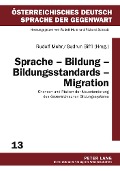 Cover-Bild zum Titel 'Sprache - Bildung - Bildungsstandards - Migration' von ''