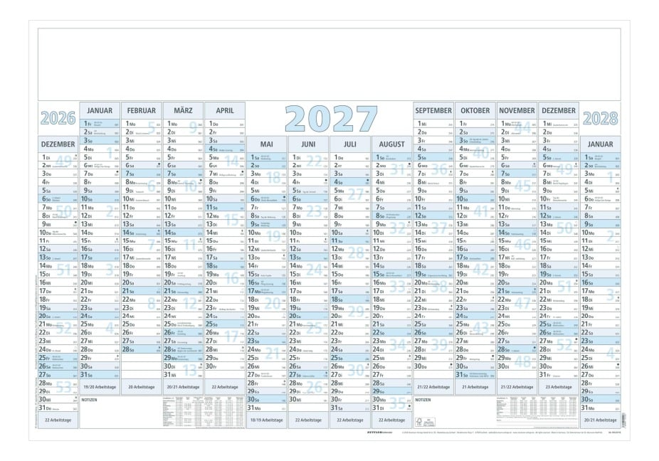 ZETTLER Plakatkalender 14 Monate 1 Stk. gerollt 2027 - 