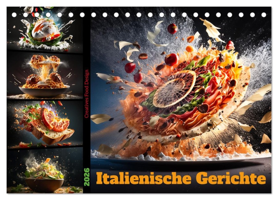 Italienische Gerichte (Tischkalender 2026 DIN A5 quer), CALVENDO Monatskalender - Dirk Meutzner