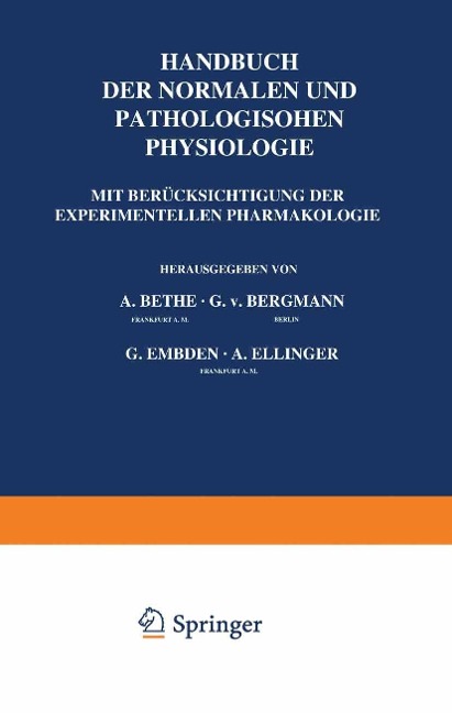 Allgemeine Physiologie - A. Bethe, G. V. Bergmann, G. Embden, A. Ellinger