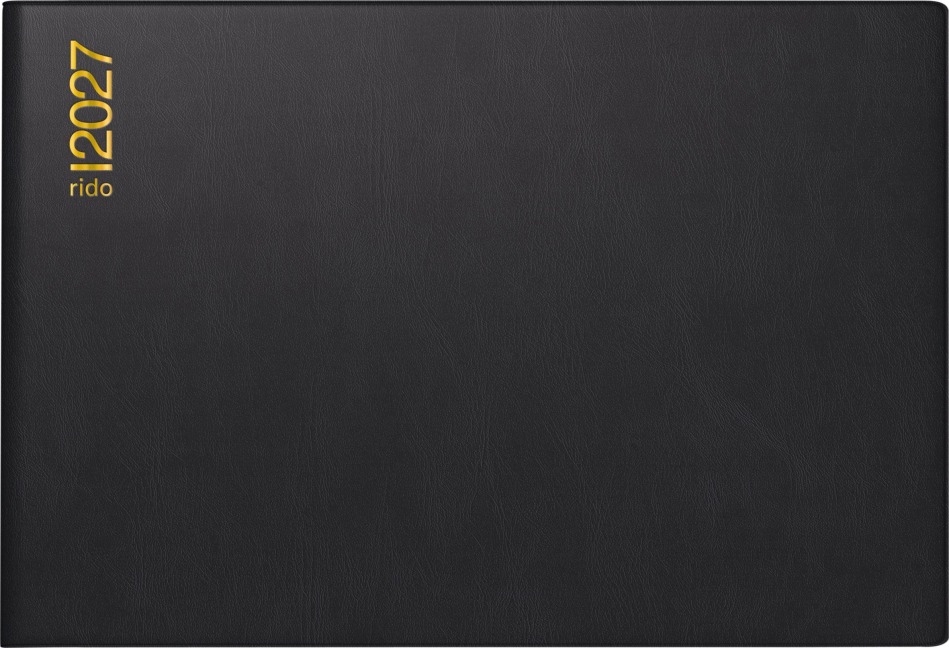 rido/idé 7017502907 Taschenkalender Mod. Septimus 2027 A6 quer, Kunststoff, schwarz - 