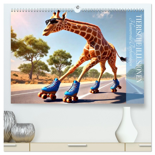 Tierische Illusionen - Humorvolle Tierfantasien (hochwertiger Premium Wandkalender 2025 DIN A2 quer), Kunstdruck in Hochglanz - Marco Warstat