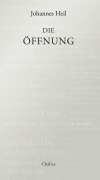 Cover-Bild zum Titel 'Die Öffnung' von 'Johannes Heil'