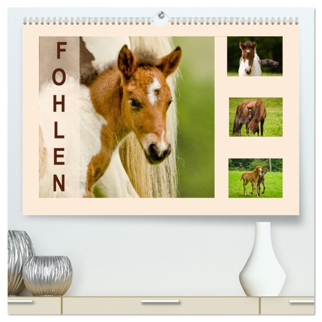 Fohlen, glücklich in der Herde (hochwertiger Premium Wandkalender 2026 DIN A2 quer), Kunstdruck in Hochglanz - Brinja Schmidt