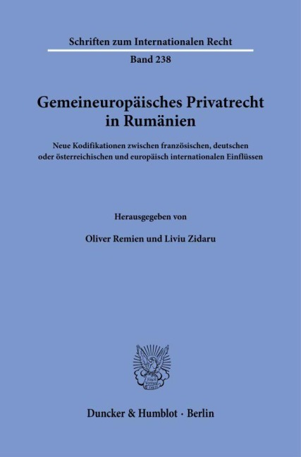 Gemeineuropäisches Privatrecht in Rumänien. - 