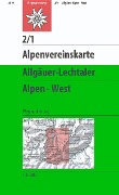 DAV Alpenvereinskarte 02/1 Allgäuer - Lechtaler Alpen - West 1 : 25 000 - 