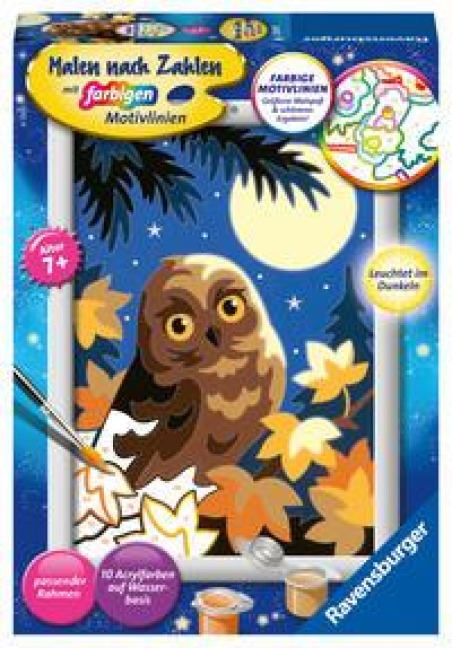 Ravensburger Malen nach Zahlen 28697- Eule im Mondschein - Kinder ab 7 Jahren - 