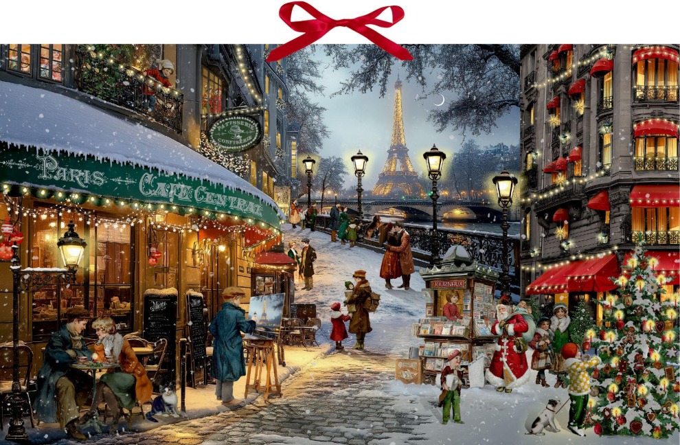 Wand-Adventskalender - Romantische Weihnachten in Paris - 