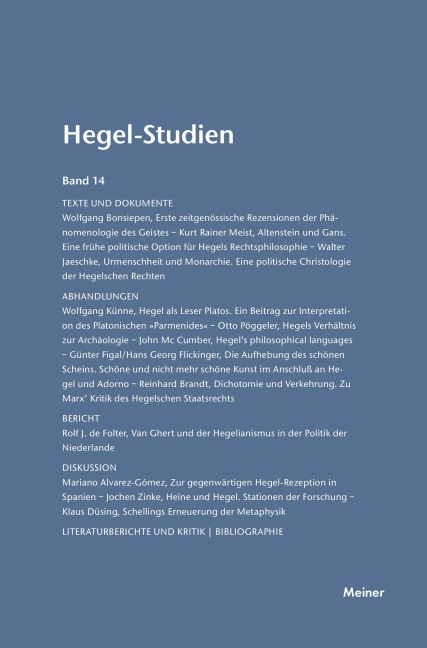 Hegel-Studien / Hegel-Studien - 